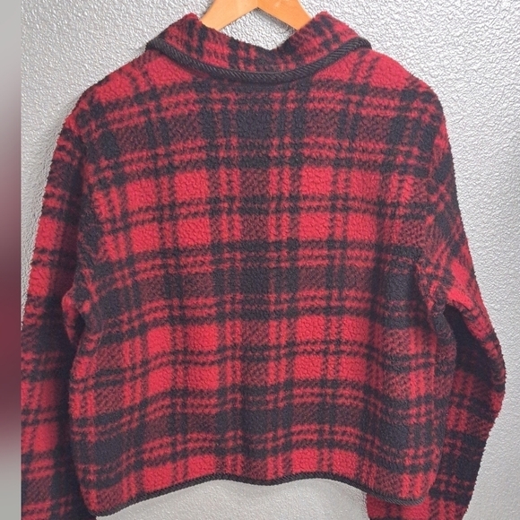 Kathy Ireland Buffalo Check Fleece Cropped Jacket - Picture 7 of 11